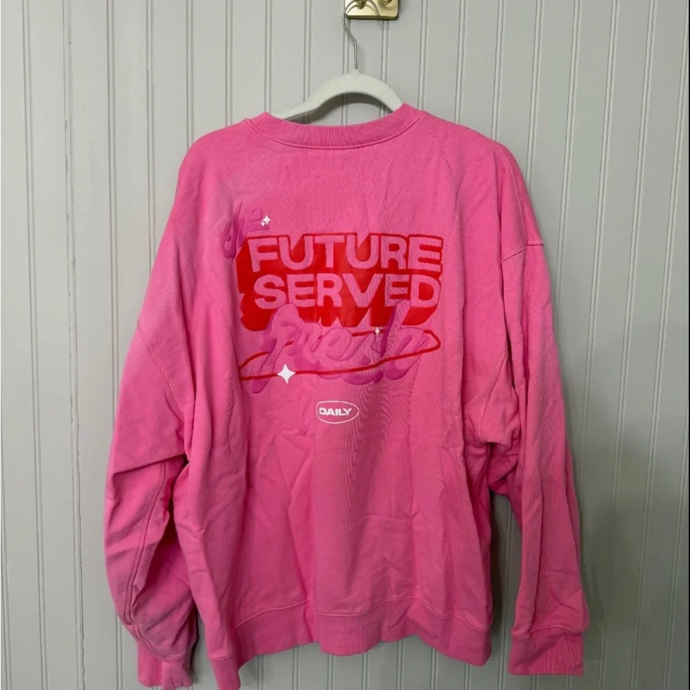Poppi Soda Limited Edition Birthday Sweatshirt Women’s Large Pink - Picture 2 of 4